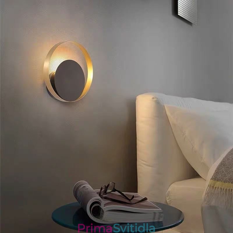 Moderní nástěnné svítidlo Černé kruhové nástěnné svítidlo Creative Lamp Noční osvětlení