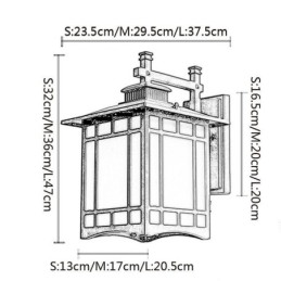 Venkovní světlo v čínském stylu Vodotěsný pavilon Tvar Stěna Světlo Zahradní Balkon
