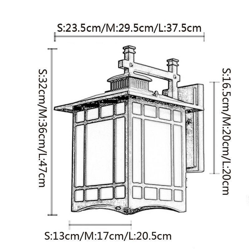 Venkovní světlo v čínském stylu Vodotěsný pavilon Tvar Stěna Světlo Zahradní Balkon