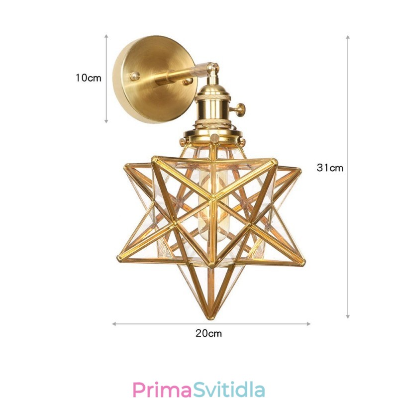 Moderní nástěnné svítidlo se skleněným stínidlem