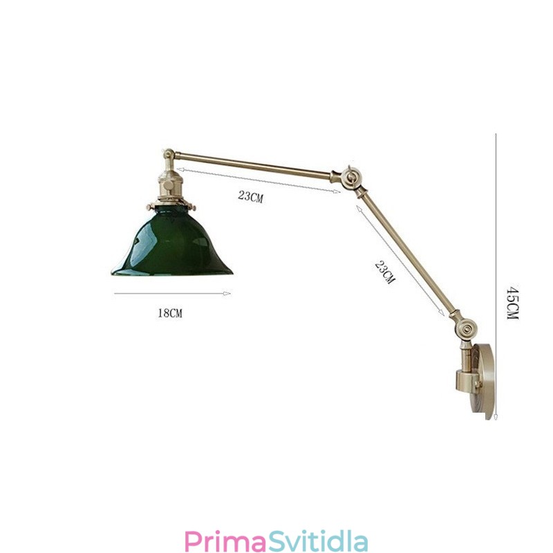 Moderní nástěnné svítidlo se skleněným stínidlem