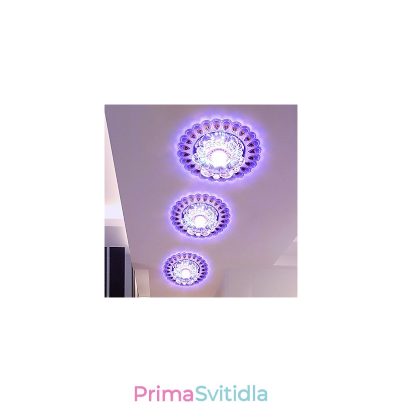 Křišťálová stropní lampa Bodové svítidlo SMD 3W kreativní lampa tubusové světlo Barevné kopulovité světlo