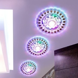 Křišťálová stropní lampa Bodové svítidlo SMD 3W kreativní lampa tubusové světlo Barevné kopulovité světlo
