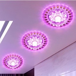 Křišťálová stropní lampa Bodové svítidlo SMD 3W kreativní lampa tubusové světlo Barevné kopulovité světlo