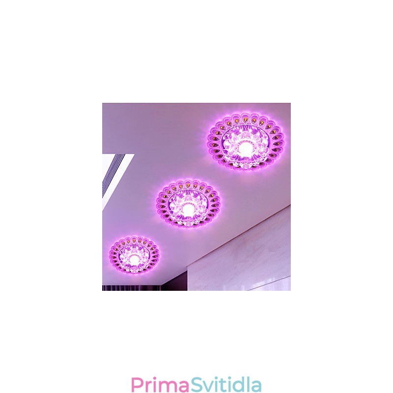 Křišťálová stropní lampa Bodové svítidlo SMD 3W kreativní lampa tubusové světlo Barevné kopulovité světlo