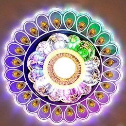 Křišťálová stropní lampa Bodové svítidlo SMD 3W kreativní lampa tubusové světlo Barevné kopulovité světlo