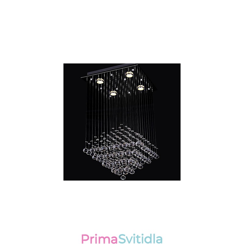 Clear Crystal 4 světla zapuštěná montáž v jednoduchém designu