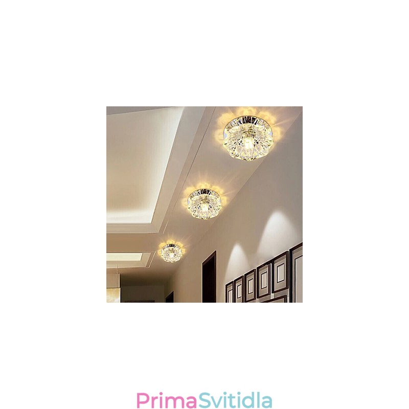 Křišťálová stropní lampa Bodové svítidlo SMD 3W kreativní lampa tubusové světlo Barevné kopulovité světlo