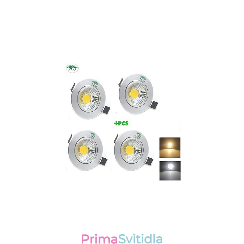 4ks Zweihnder 3W 300Lm COB stropní svítidlo Downlight teplé bílé světlo