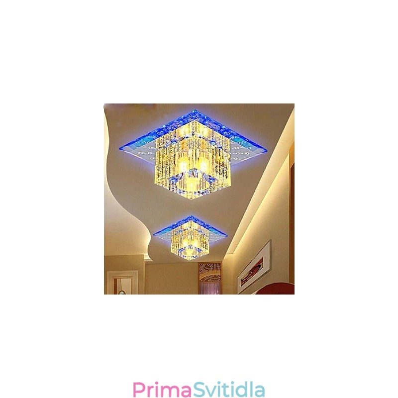 Mini křišťálové stropní svítidlo Bodové světlo SMD 3W kreativní lampa tubusové světlo Barevné čtvercové kopulovité světlo