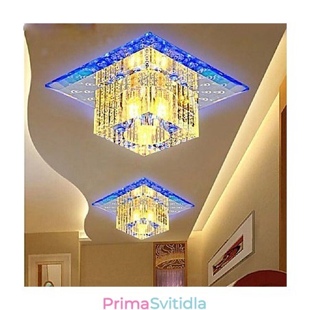 Mini křišťálové stropní svítidlo Bodové světlo SMD 3W kreativní lampa tubusové světlo Barevné čtvercové kopulovité světlo