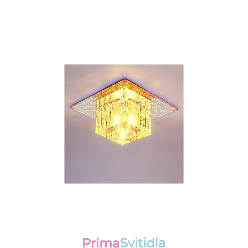 Mini křišťálové stropní svítidlo Bodové světlo SMD 3W kreativní lampa tubusové světlo Barevné čtvercové kopulovité světlo