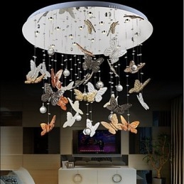 Crystal Lamp Kruhová Butterfly Crystal Lampa