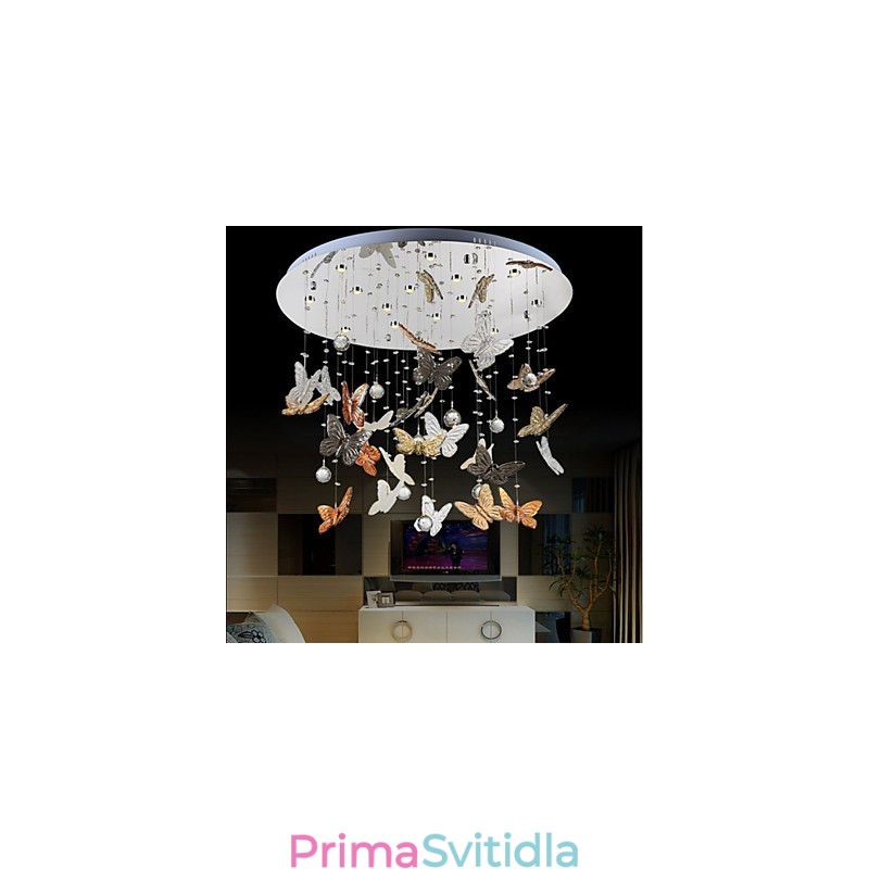 Crystal Lamp Kruhová Butterfly Crystal Lampa