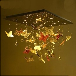 Crystal Lamp Kruhová Butterfly Crystal Lampa