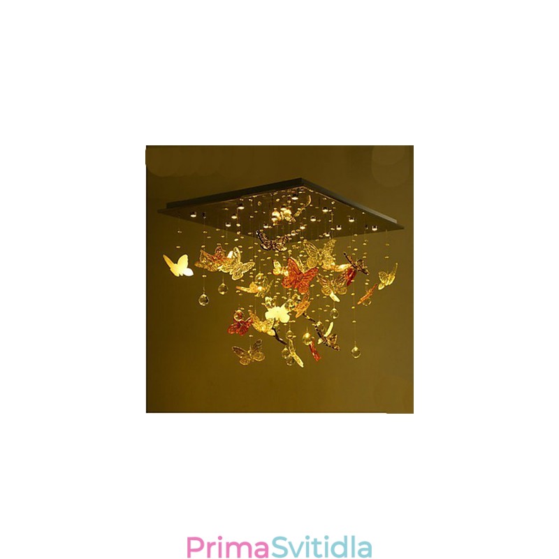 Crystal Lamp Kruhová Butterfly Crystal Lampa