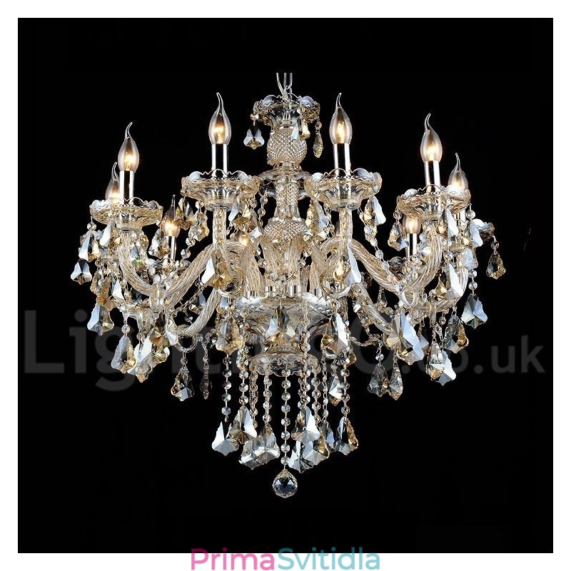 Koňakový křišťálový barevný přívěsek Light Crystal Moderní současná tradiční klasická retro lucerna země