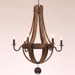 Lustr 6 světel Vintage Retro Country Living Jídelna Garáž Kov