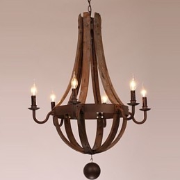 Lustr 6 světel Vintage Retro Country Living Jídelna Garáž Kov