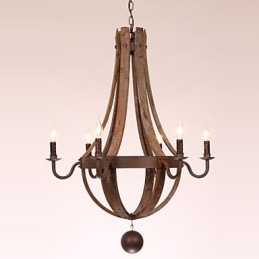 Lustr 6 světel Vintage Retro Country Living Jídelna Garáž Kov