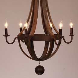 Lustr 6 světel Vintage Retro Country Living Jídelna Garáž Kov