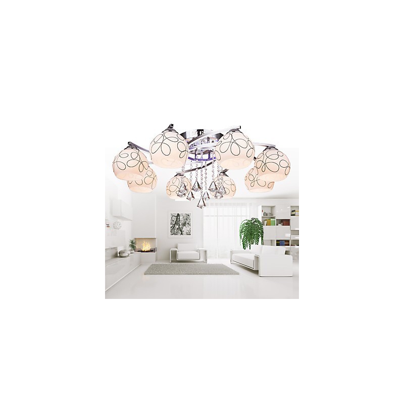 Lustr Modern Crystal Living 8 světel