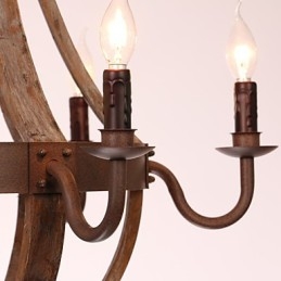 Lustr 6 světel Vintage Retro Country Living Jídelna Garáž Kov
