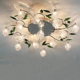 Zelená křišťálová stropní lampa Round Air Lights lampa Iron