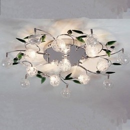 Zelená křišťálová stropní lampa Round Air Lights lampa Iron
