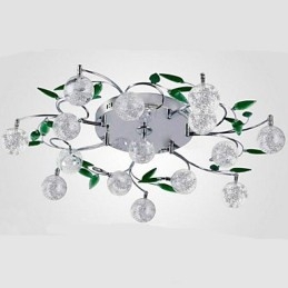 Zelená křišťálová stropní lampa Round Air Lights lampa Iron