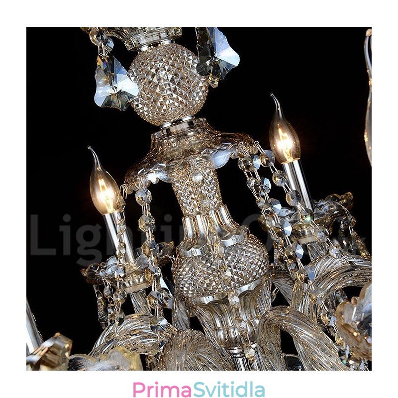Koňakový křišťálový barevný přívěsek Light Crystal Moderní současná tradiční klasická retro lucerna země