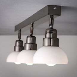 Zapuštěná hlava Trinal Light White Glass Hliníkový rám Módní moderní