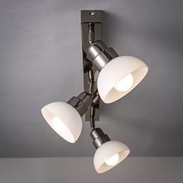 Zapuštěná hlava Trinal Light White Glass Hliníkový rám Módní moderní
