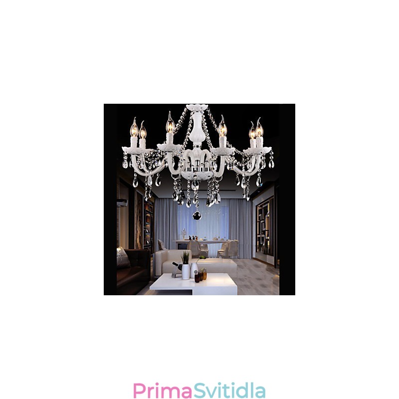 Křišťálový lustr moderní 6 světel současné sklo