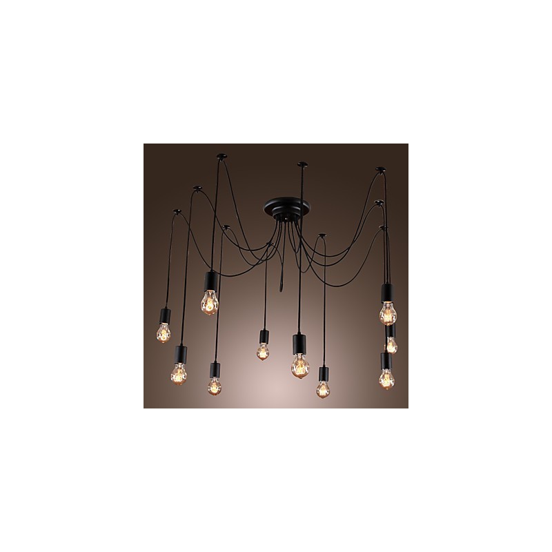 Lustr Vintage Design Žárovky zahrnuty Living 10 světel Závěsné světlo