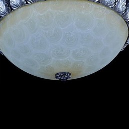Zapuštěná montáž Light Pattern Skleněná pryskyřice Stříbrná řezba European Classic