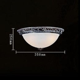 Zapuštěná montáž Light Glass Resin Stříbrná řezba Retro European Classic