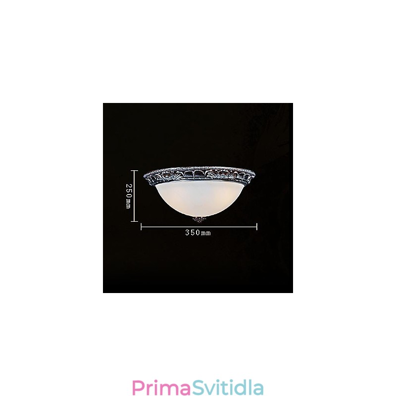 Zapuštěná montáž Light Glass Resin Stříbrná řezba Retro European Classic