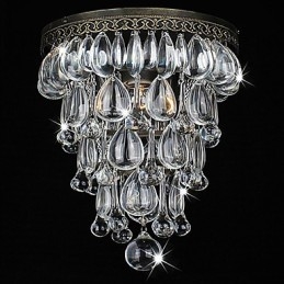 Krystalová zapuštěná montáž 1 Light Vintage Iron Galching