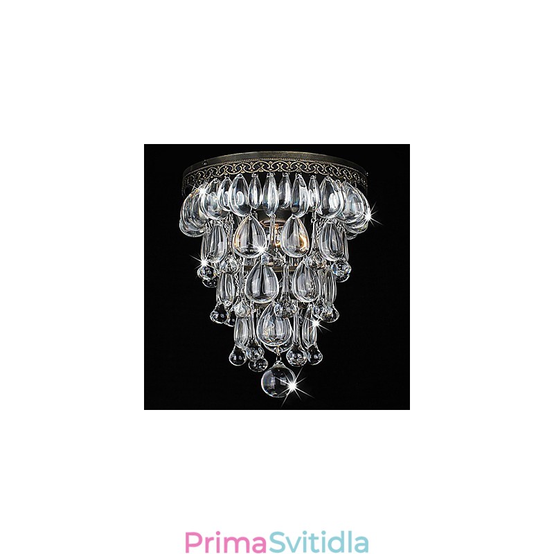 Krystalová zapuštěná montáž 1 Light Vintage Iron Galching