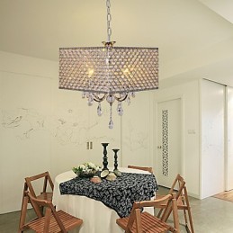 Moderní moderní buben křišťálový obraz kovový lustr