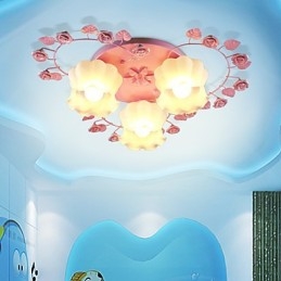 Creative Lamp Lamp Smluvní venkovské sladké růžové růže 3 Absorb Dome Light