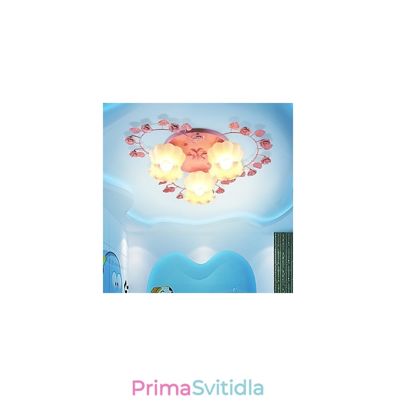 Creative Lamp Lamp Smluvní venkovské sladké růžové růže 3 Absorb Dome Light