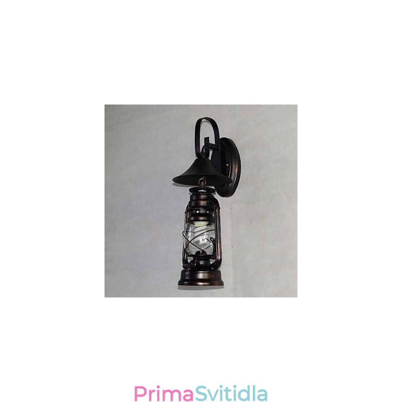 Vintage nástěnná lampa z černého kovu s jedním světlem