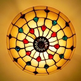 30*19CM typ Evropa styl tepané železo PND ocas na poloviční kopuli Světlá skleněná sedací lampa
