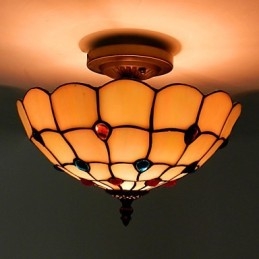 30*19CM typ Evropa styl tepané železo PND ocas na poloviční kopuli Světlá skleněná sedací lampa