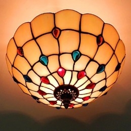 30*19CM typ Evropa styl tepané železo PND ocas na poloviční kopuli Světlá skleněná sedací lampa