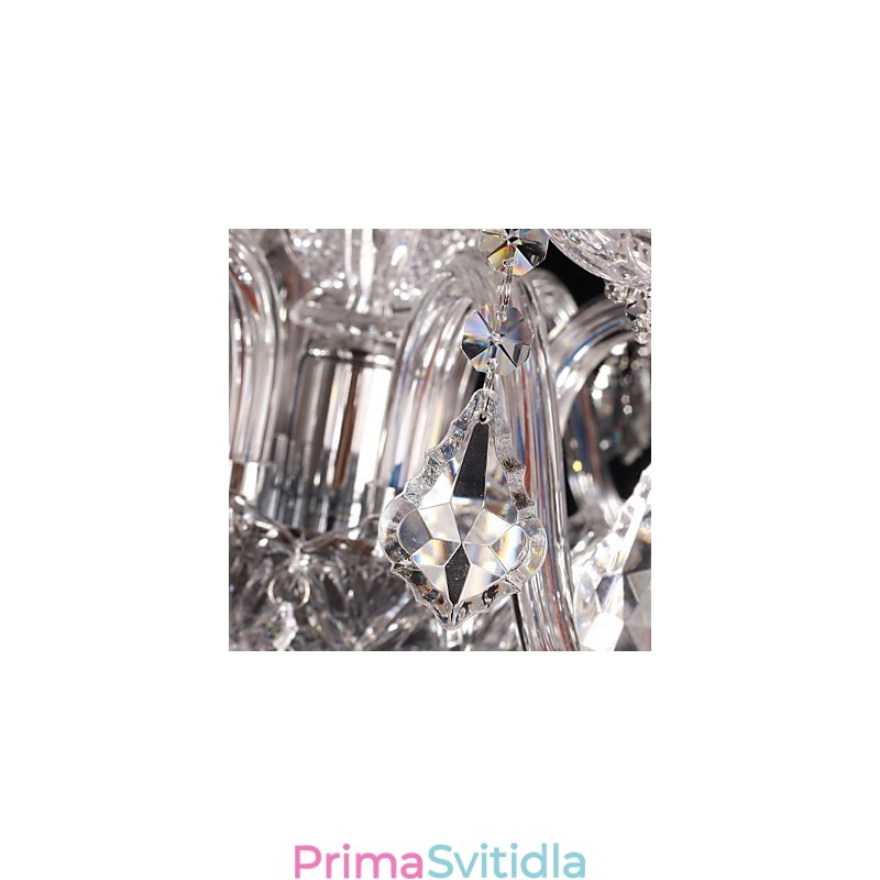 Lustr Crystal Luxury Modern Living 8 světel s látkovým stínidlem