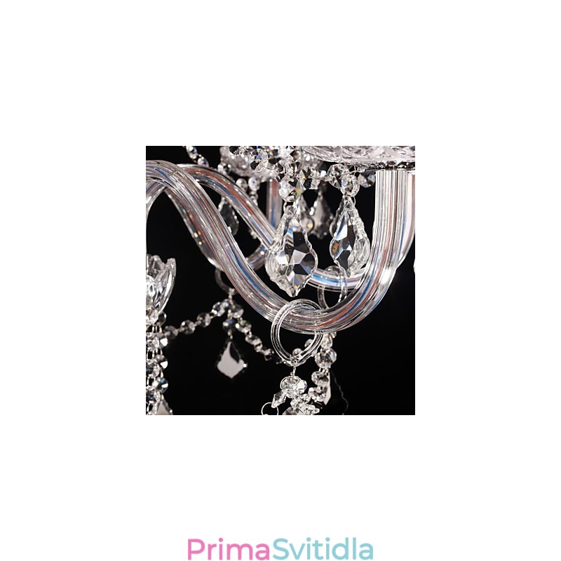 Lustr Crystal Luxury Modern Living 8 světel s látkovým stínidlem