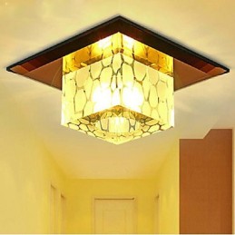 Mini křišťálové stropní svítidlo Bodové svítidlo 3W kreativní lampa Tubusové světlo Barevné čtvercové kopulovité světlo